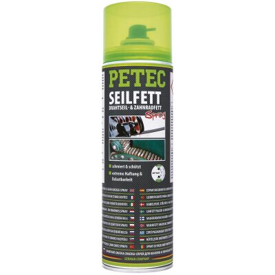 PETEC  Seilfett-Spray 500ML Hochdruckbeständiges und zähflüssiges Langzeitschmiermittel