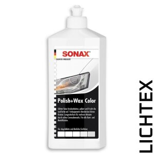 SONAX POLISH + WAX COLOR WEIß LACKPOLITUR WACHS FARBPOLITUR PFLEGE 500 ml