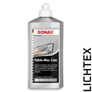 SONAX POLISH + WAX COLOR SILBER LACKPOLITUR WACHS FARBPOLITUR PFLEGE 500 ml