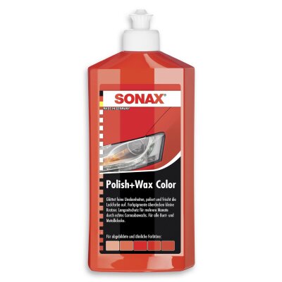 SONAX POLISH + WAX COLOR ROT LACKPOLITUR WACHS FARBPOLITUR PFLEGE 500 ml