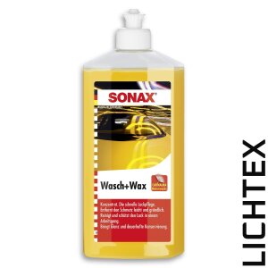 SONAX WASCH+WAX AUTOSHAMPOO KONZENTRAT GLANZ KONSERVIERUNG LACKPFLEGE 500 ml