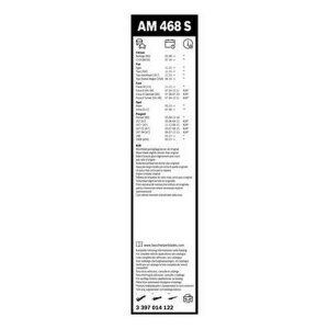 Bosch AeroTwin AM468S Flachblatt Scheibenwischer 3 397 014 122 Wischerblätter Satz