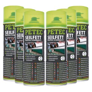 6x PETEC Seilfett-Spray 500ML Hochdruckbest&auml;ndiges...