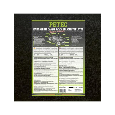 PETEC  Karosserie Dämm- & Schallschutzplatte, BITUMEN, SCHWARZ, 50cm x 50cm x  ca.2mm