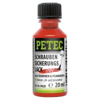 PETEC  Schraubensicherungslack Pinselflasche, ROT, 20ML