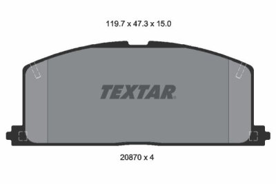 TEXTAR 2087001 Bremsbelagsatz Scheibenbremse Bremsklötze Bremsbeläge für TOYOTA