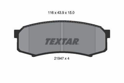 TEXTAR 2194701 Bremsbelagsatz Scheibenbremse Bremsklötze Bremsbeläge für MITSUBISHI/TOYO
