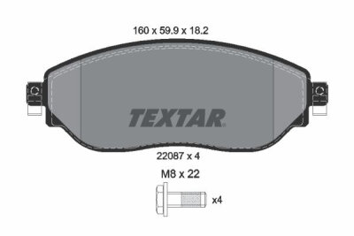 TEXTAR 2208701 Bremsbelagsatz Scheibenbremse Bremsklötze Bremsbeläge für OPEL/RENAULT