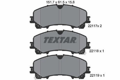 TEXTAR 2211701 Bremsbelagsatz Scheibenbremse Bremsklötze Bremsbeläge für NISSAN/RENAULT