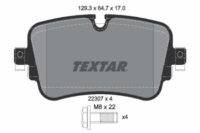 TEXTAR 2230701 Bremsbelagsatz Scheibenbremse Bremsklötze Bremsbeläge für AUDI