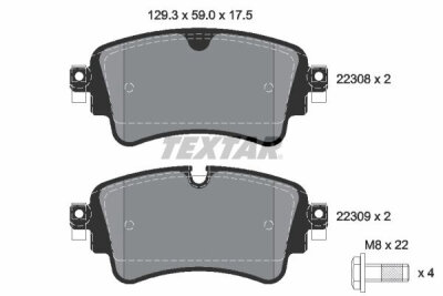 TEXTAR 2230801 Bremsbelagsatz Scheibenbremse Bremsklötze Bremsbeläge für VAG