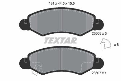 TEXTAR 2360501 Bremsbelagsatz Scheibenbremse Bremsklötze Bremsbeläge für OPEL