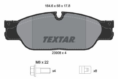 TEXTAR 2390801 Bremsbelagsatz Scheibenbremse Bremsklötze Bremsbeläge