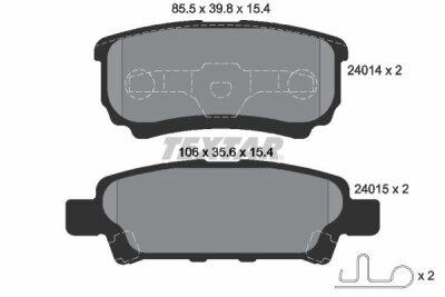 TEXTAR 2401401 Bremsbelagsatz Scheibenbremse Bremsklötze Bremsbeläge für JEEP/MITSUBISHI