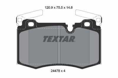 TEXTAR 2447801 Bremsbelagsatz Scheibenbremse Bremsklötze Bremsbeläge für MINI
