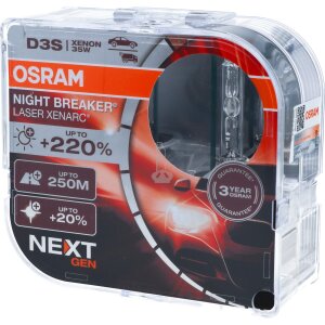 OSRAM D3S 66340XNN NIGHT BREAKER LASER NEXT GEN Xenarc bis zu 220 % mehr Helligkeit Xenon Brenner