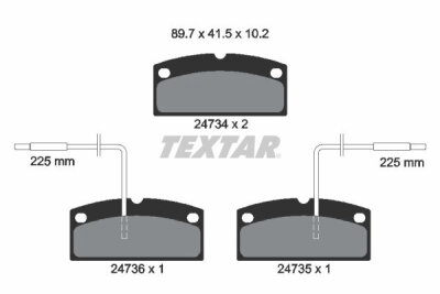TEXTAR 2473401 Bremsbelagsatz Scheibenbremse Bremsklötze Bremsbeläge für AIXAMA