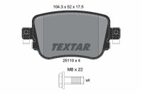TEXTAR 2511003 Bremsbelagsatz Scheibenbremse Bremsklötze Bremsbeläge für VAG