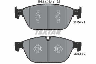 TEXTAR 2516002 Bremsbelagsatz Scheibenbremse Bremsklötze Bremsbeläge für VAG