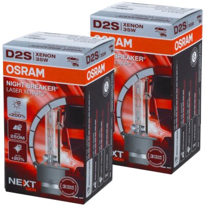 OSRAM D2S 66240XNN NIGHT BREAKER LASER NEXT GEN Xenarc bis zu 200 % mehr Helligkeit Xenon Brenner Duo-Pack