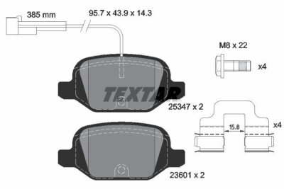 TEXTAR 2534701 Bremsbelagsatz Scheibenbremse Bremsklötze Bremsbeläge für FIAT