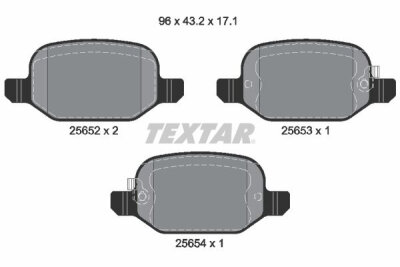TEXTAR 2565201 Bremsbelagsatz Scheibenbremse Bremsklötze Bremsbeläge für FIAT