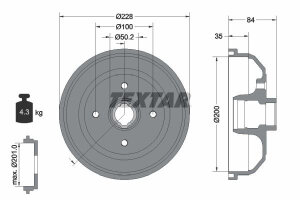 TEXTAR 94009900 Bremstrommel