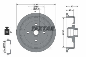 TEXTAR 94011500 Bremstrommel
