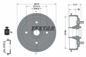 TEXTAR 94030200 Bremstrommel