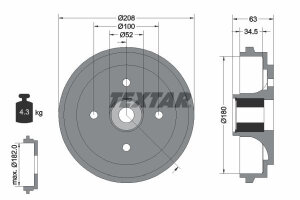 TEXTAR 94032500 Bremstrommel