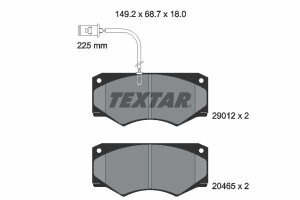 TEXTAR 2901201 Bremsbelagsatz Scheibenbremse Bremsklötze Bremsbeläge für TEXTAR