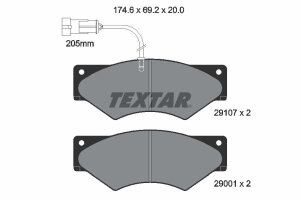 TEXTAR 2910701 Bremsbelagsatz Scheibenbremse Bremsklötze Bremsbeläge für IVECO