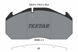 TEXTAR 2908302 Bremsbelagsatz Scheibenbremse Bremsklötze Bremsbeläge für TEXTAR