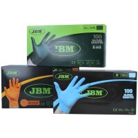 JBM Einweg Handschuhe in Blau, Schwarz und Orange/Grün