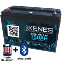 XENES ECO-Line 12V 150Ah Active Balancer LiFePO4 Smart-BMS Akku mit Bluetooth