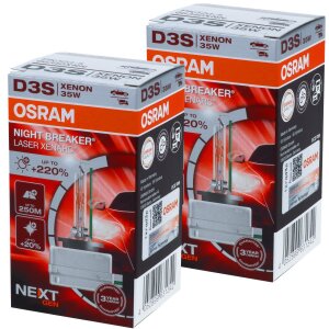 OSRAM D3S 66340XNN NIGHT BREAKER LASER NEXT GEN Xenarc bis zu 220 % mehr Helligkeit Xenon Brenner Duo-Box B-Ware