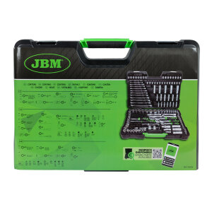 JBM Werkzeugset verzinkt mit  216 Teilen Steckschlüsselsatz Knarrenkasten