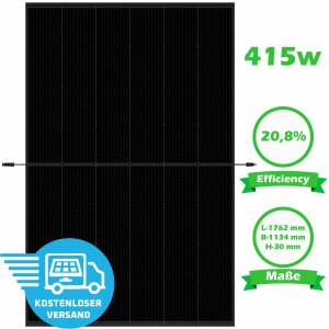 Trina Vertex S 210R 415Wp Fullblack PV Photovoltaik Modul Solar Panel monokristallin TSM-415DE09R.05