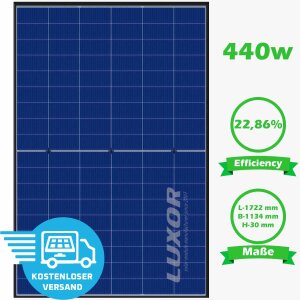 Luxor ECO LINE M108 440Wp Glas-Glas HJT Bifazial White mesh PV Photovoltaik Modul Solar Panel LD16772