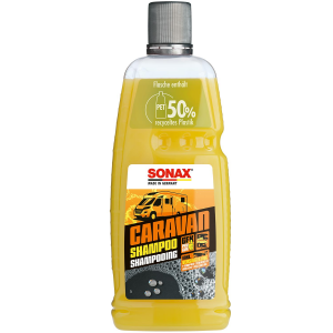 SONAX CARAVAN Shampoo Reinigungskonzentrat mit Wachsanteilen f&uuml;r alle Oberfl&auml;chen an Caravan Bus Wohnmobil Wohnwagen 1000ml