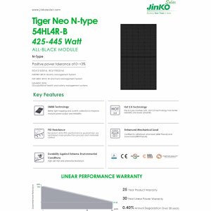 Jinko Tiger Neo 430Wp 54HL4R-B N-Type Fullblack PV...