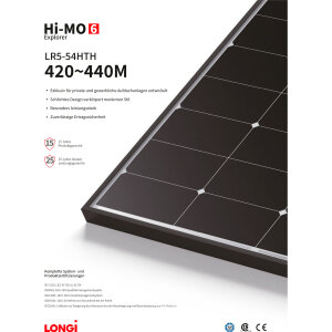 LONGi Hi-MO6m 435Wp LR5-54HTH Explorer PV Photovoltaik...