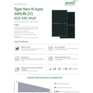 Jinko Tiger Neo 445Wp 54HL4R-V N-type PV Photovoltaik...