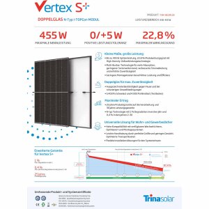 Trina Vertex S+ 450Wp NEG9R.28 Glas-Glas PV Photovoltaik...