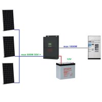 EFFEKTA AX-K1 Next 12V 1000W LV Solar Hybrid Wechselrichter 1ph