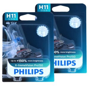 Philips X-tremeVision Pro150 H1 H4 H7 Halogen bis zu 150% mehr Licht 55W  12V