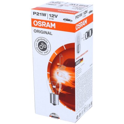 10x OSRAM Original Line - Originalersatzteile Halogen Signal und Innenraum Beleuchtung Lampen P21W