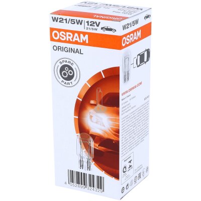 10x OSRAM Original Line - Originalersatzteile Halogen Signal und Innenraum Beleuchtung Lampen W21/5W