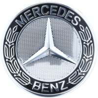 ORIGINAL MERCEDES-BENZ Radzierdeckel Stern Lorbeerkranz Chrom/Schwarz