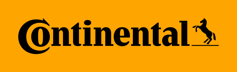 Schwarzes Logo auf Orangenem Hintergrund